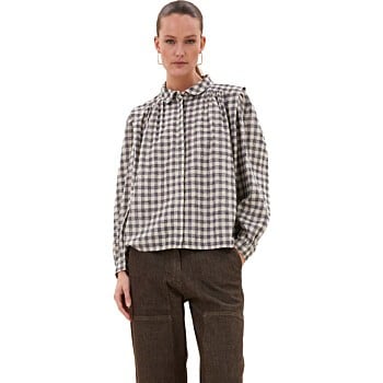 maia check blouse