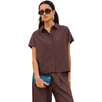 barley tan stripe blouse