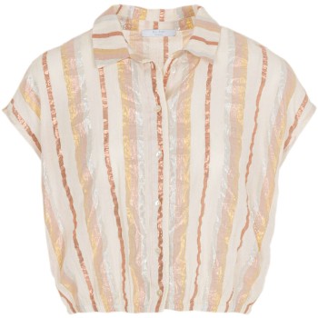 Bieke gloss stripe blouse pastel gloss stripe