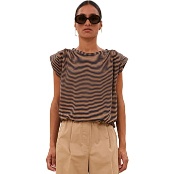 Nilou Stripe Top Tannin Stripe