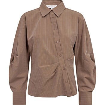 LyviaCC Asym Pin Shirt Walnut