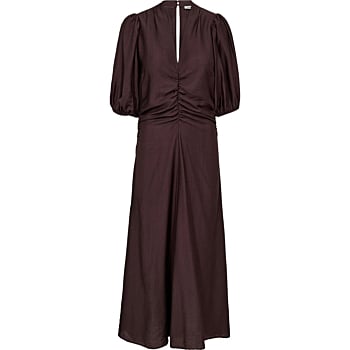 HeraCC SS Puff Dress Dark Brown