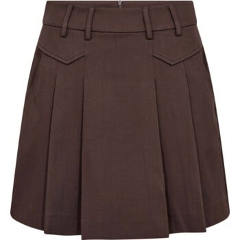 LunaCC pcket pleat mini skirt d.brown