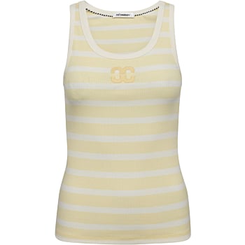 Granny CC Rib Emb Tank Off White Pastel Yellow