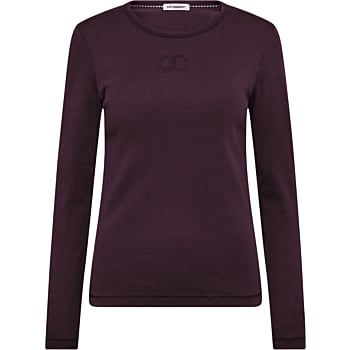 GrannyCC embroideryt ls tee plum
