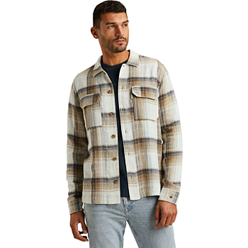 Long Sleeve Shirt Slub Check Teak