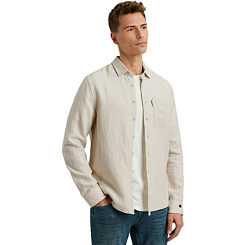 Long Sleeve Shirt Co Li YD Twill Silver Birch