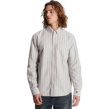 LONG SLEEVE SHIRT Oxford Stripe wi Silver Bullet