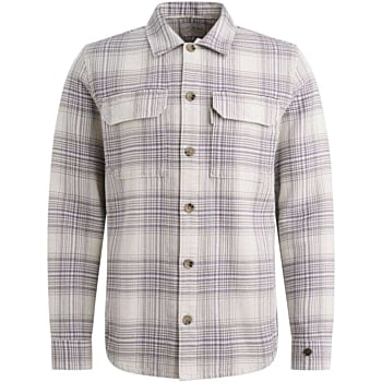 LONG SLEEVE SHIRT Check waffle YD White Onyx
