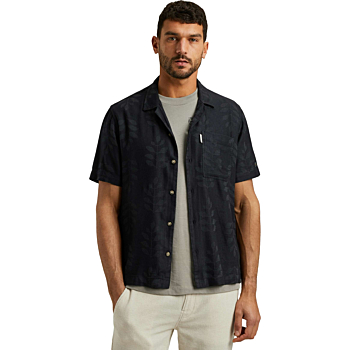 Short Sleeve Shirt Jacquard woven Dark Sapphire