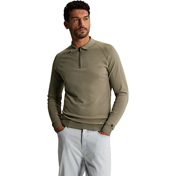 Long sleeve polo regular fit visco Dried Sage
