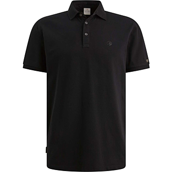 Short sleeve polo slim fit fine pi Black