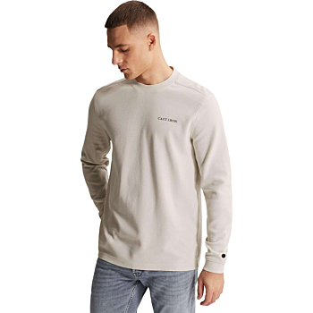 Long sleeve r-neck regular fit str White Onyx