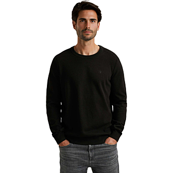 Crewneck cotton stretch Black