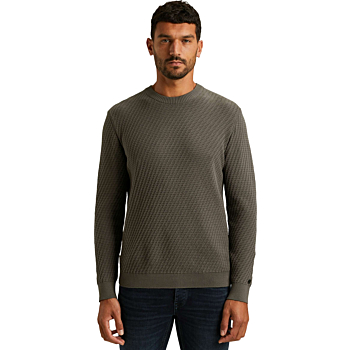 Crewneck regular fit cotton stretc Granite Gray