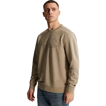 Long sleeve r-neck relaxed fit gra Aluminum