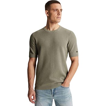 Short sleeve r-neck regular fit co Dried Sage
