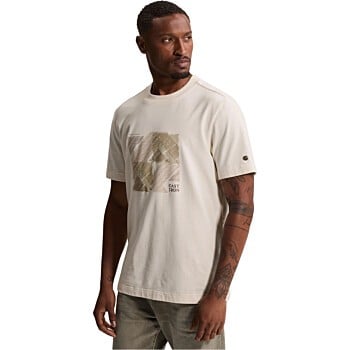 Short sleeve r-neck regular fit pe White Down