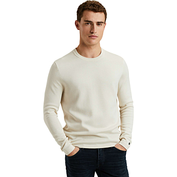 Crewneck regular fit cotton modal Almond Milk
