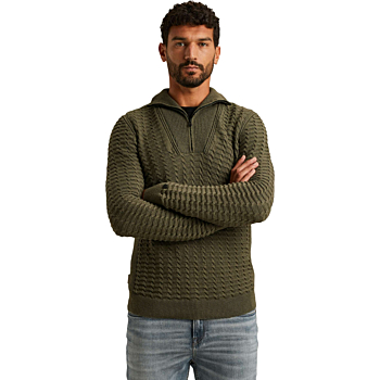 Half zip collar cotton boucle Kambaba