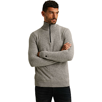 Half zip collar cotton mix Grisaille
