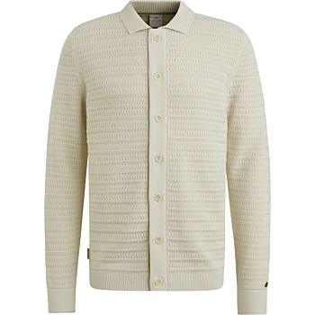 Button jacket cotton jacquard Almond Milk