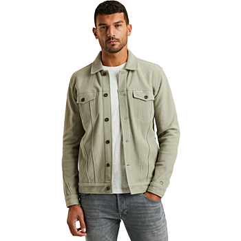 Button jacket twill sweat Seagrass