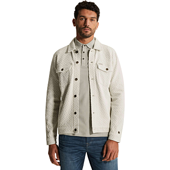 Button jacket regular fit jacquard White Onyx