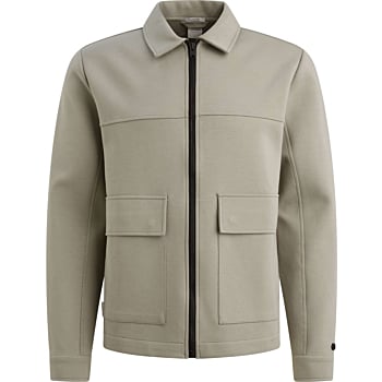 Zip jacket regular fit interlock Dried Sage