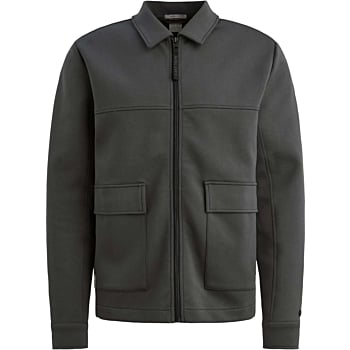 Zip jacket regular fit interlock Black Sand