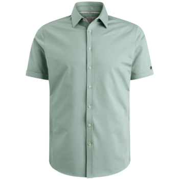 Overhemd korte mouw twill jersey slate gray