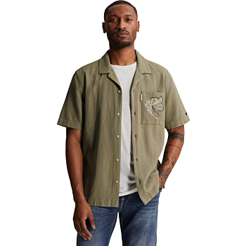 Short Sleeve Shirt Yarn dye struct Vetiver