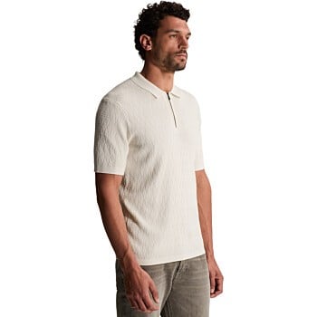 Short sleeve polo regular fit cott White Down