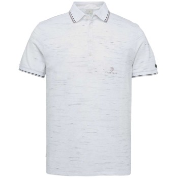Short sleeve polo injected cotton snow white