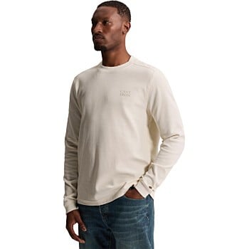 Long sleeve r-neck regular fit waf White Down