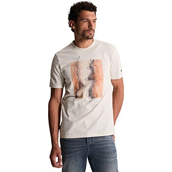 Short sleeve r-neck regular fit pe White Down