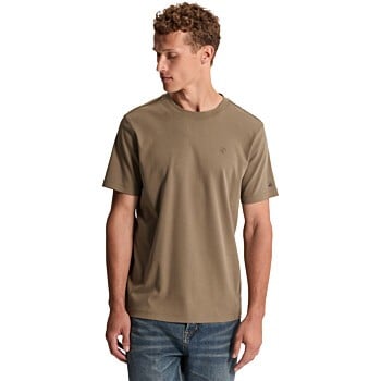 Short sleeve r-neck regular fit in Walnut