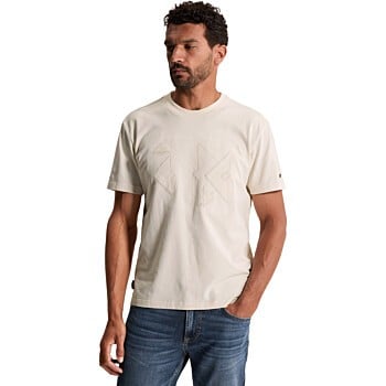 Short sleeve r-neck relaxed fit pe White Down
