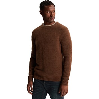 Crewneck regular fit wool stretch Mahogany