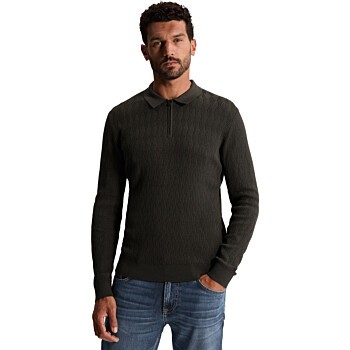 Half zip collar slim fit cotton mo Clever Crows