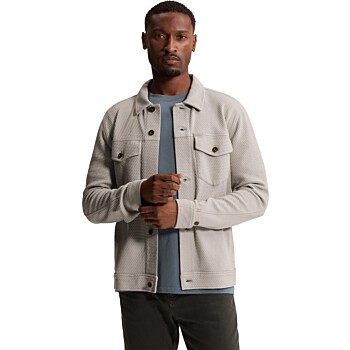 Button jacket regular fit jacquard Harbor Mist