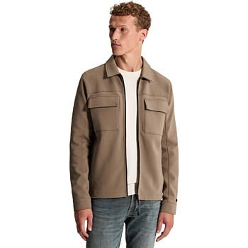 Zip jacket regular fit interlock Walnut