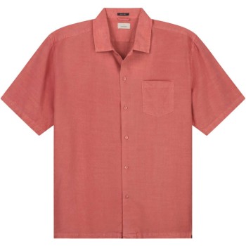 Short sleeve shirt garment dyed tencel