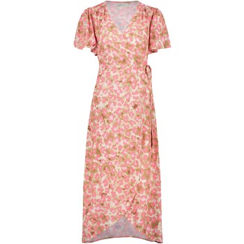 Archana butterfly dress sand- pink printed