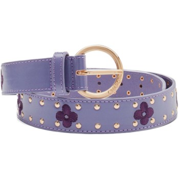 Flower studded belt poppy purple