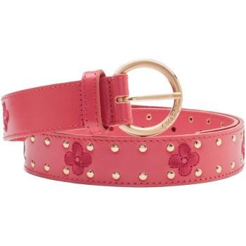 Flower studded belt pink