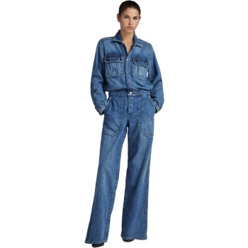 Utility overall wmn faded waterfrond blue denim