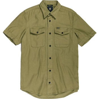 Marine slim shirt s\s olive green