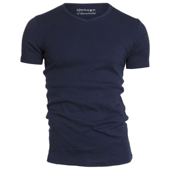 Basis t-shirt v-hals semi bodyfit blauw