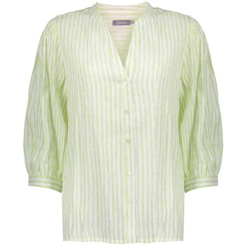 Blouse off-white & green striped